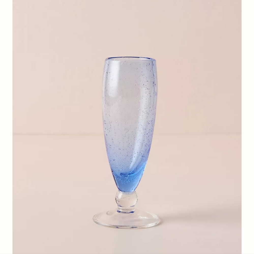 Anthropologie set of 4, Callen flutes - blue